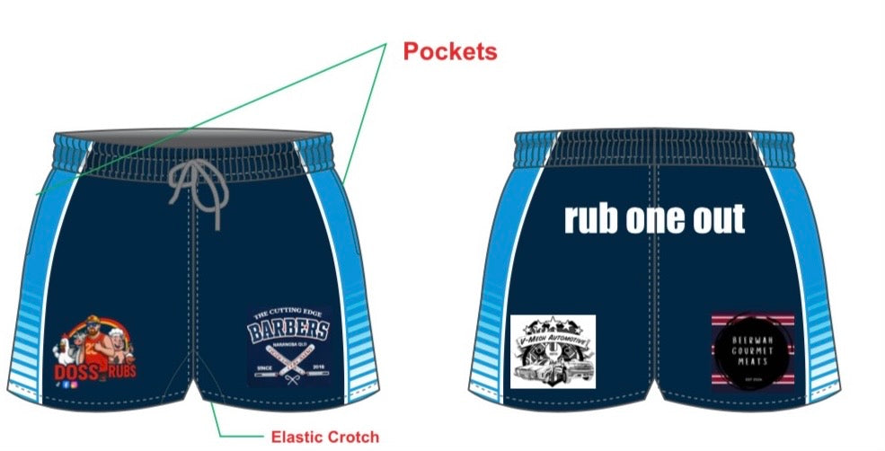 Doss Footy Shorts!! BLUE (PRE-ORDER)